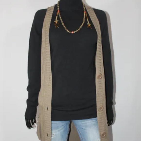 Twenty One Women's Long Cotton Tan Sweater Vest, Size M - Picture 1 of 5